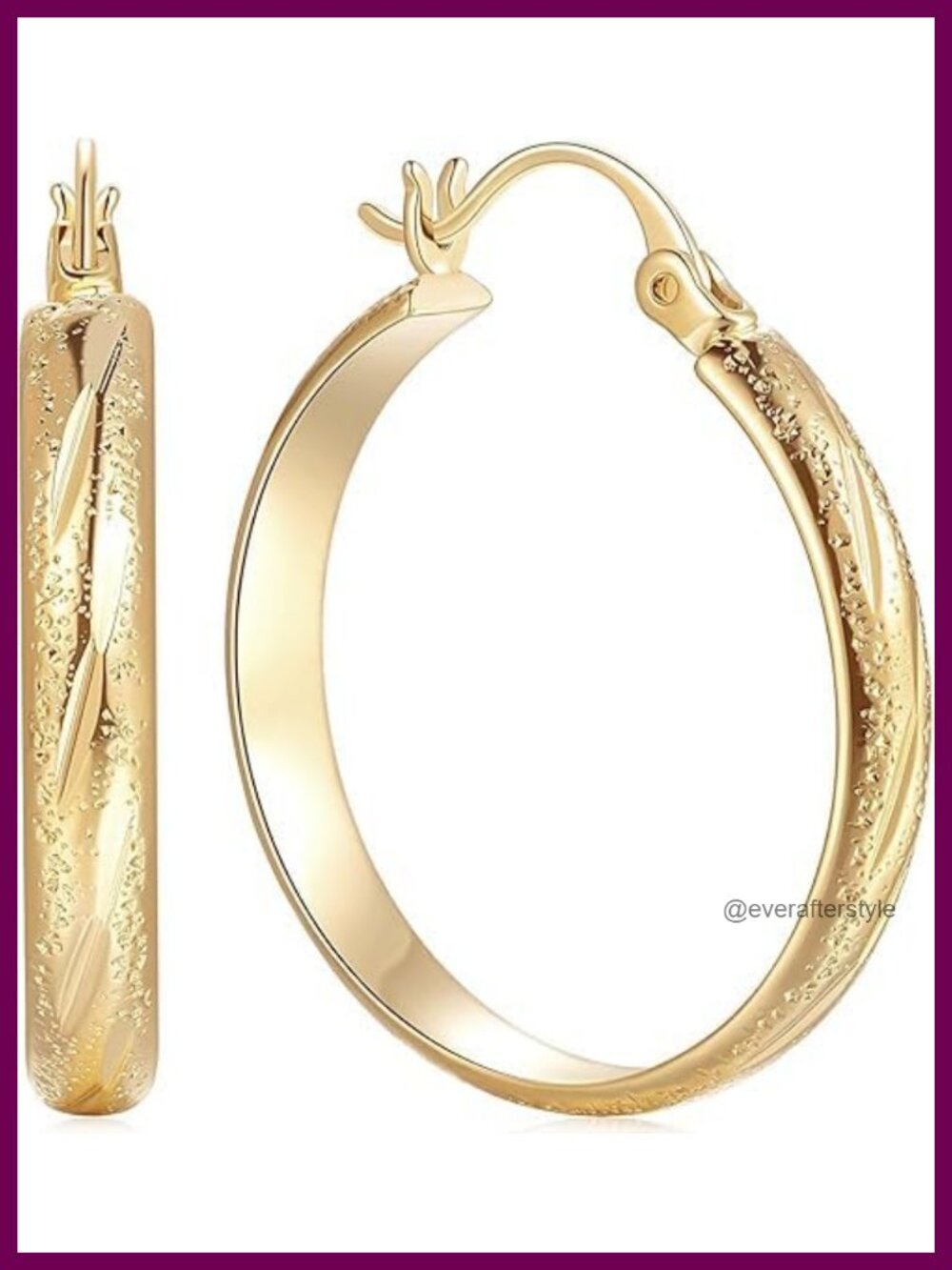 14k Gold Plated Chunky Hoop Earrings for Women Hypoallergenic Click-Top